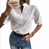 Haut en dentelle crochetée Sweet Mary - Ivoire